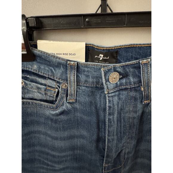 7 For All Mankind Dojo Ultrahigh Waist Flare Leg Jeans in Piney Size 24 - Picture 3 of 7